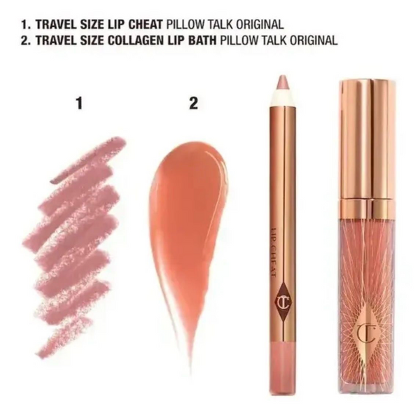 Набір для губ Charlotte Tilbury Pillow Talk Mini Glossy Lips Duo Pillow Talk Original 000161 фото