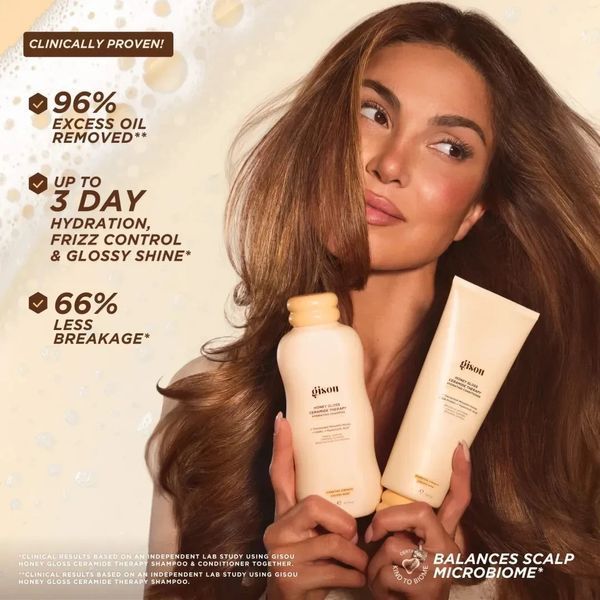 Набір для волосся Gisou Honey Gloss Hair Wash Duo (шампунь 250 мл + кондиціонер 200 мл) 2896618117 фото
