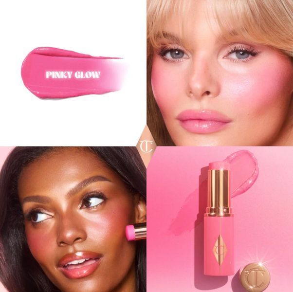 Рум'яна для щік та губ у формі стіка Charlotte Tilbury Mini Unreal Lip + Cheek Glow Blush Stick відтінок Pinky Glow, міні 3 гр  111005 фото