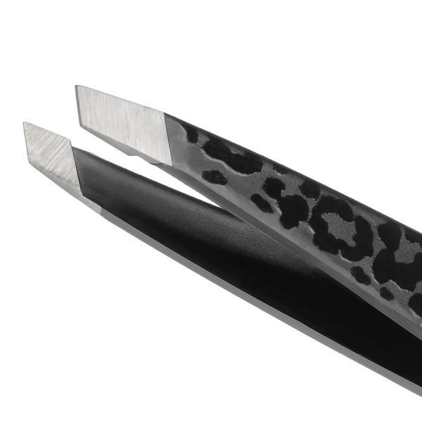 Пінцет для брів Tweezerman Black Leopard Mini Slant Tweezer, 7 см 2854669022 фото