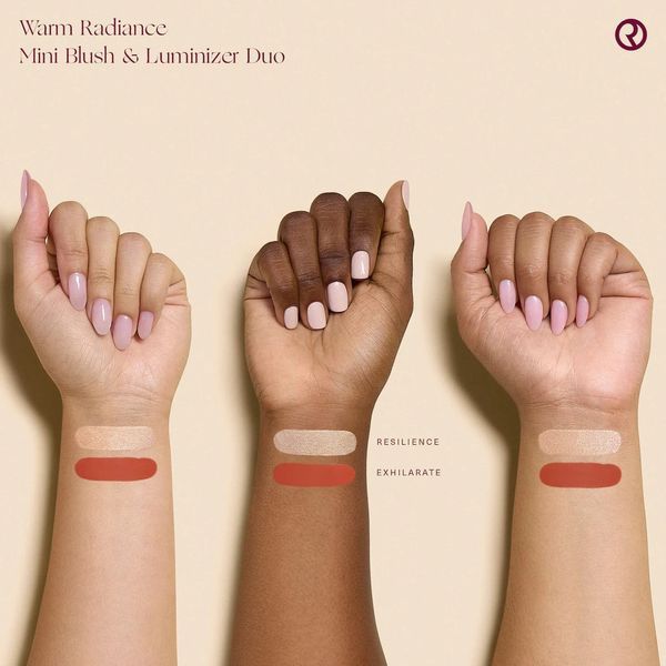 Набор для лица (румяна и хайлайтер) Rare Beauty by Selena Gomez Mini Warm Radiance Blush & Luminizer Duo​ Makeup Gift Set 2917657947 фото