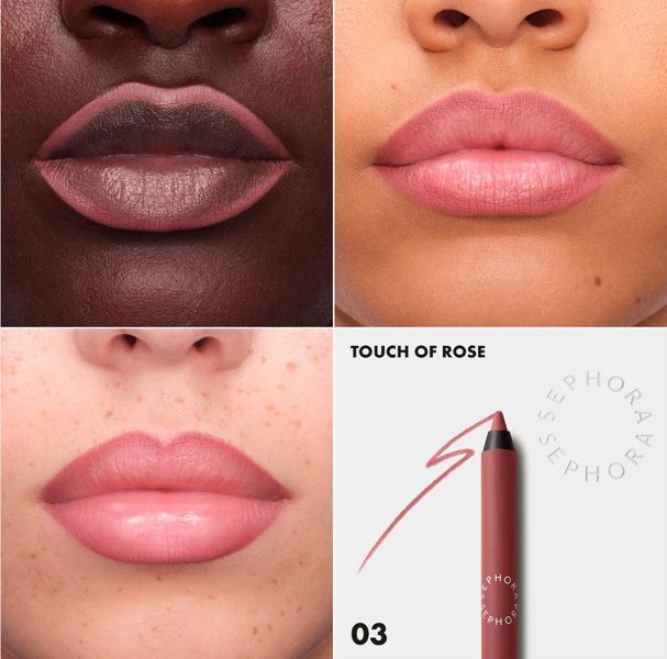 Олівець для губ Sephora Collection Colorful 8HR Longwear Transferproof Lip Liner, відтінок 03 Touch Of Rose - matte classic nude pink 000217 фото