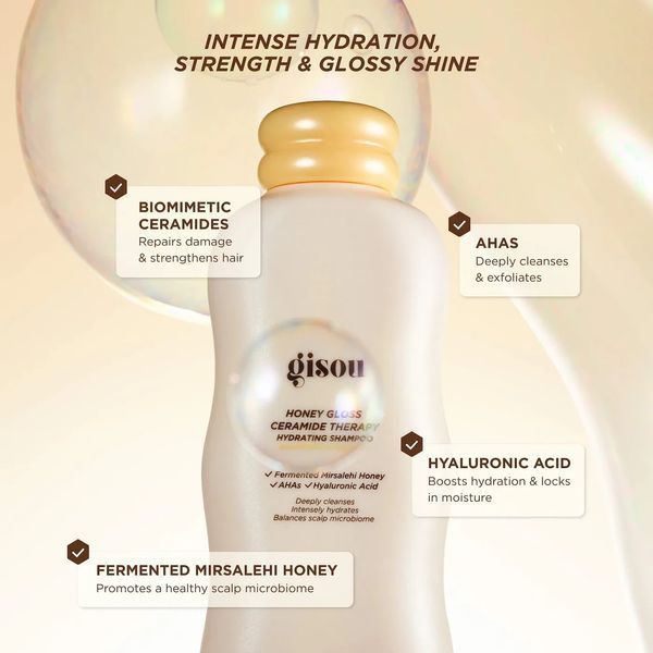Увлажняющий шампунь для волос с церамидами Gisou Honey Gloss Ceramide Therapy Hydrating Shampoo, 250 мл 2822147952 фото