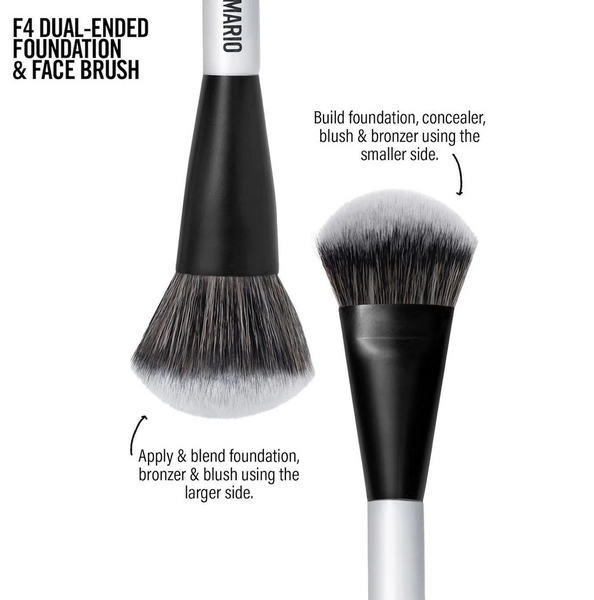 Двосторонній пензлик для тонального засобу Makeup by Mario F4 Dual-Ended Foundation and Face Brush 000163 фото