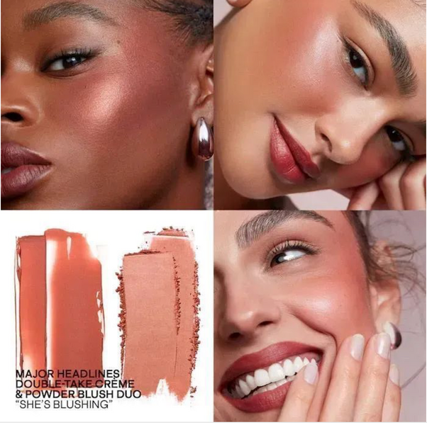 Мини румяна PATRICK TA Mini Major Headlines Double-Take Cr&egrave;me & Powder Blush Duo, оттенок She's Blushing  000058 фото